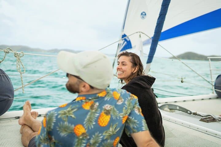 Full Day Catamaran Sailing Charter: with Island Stop and Lunch