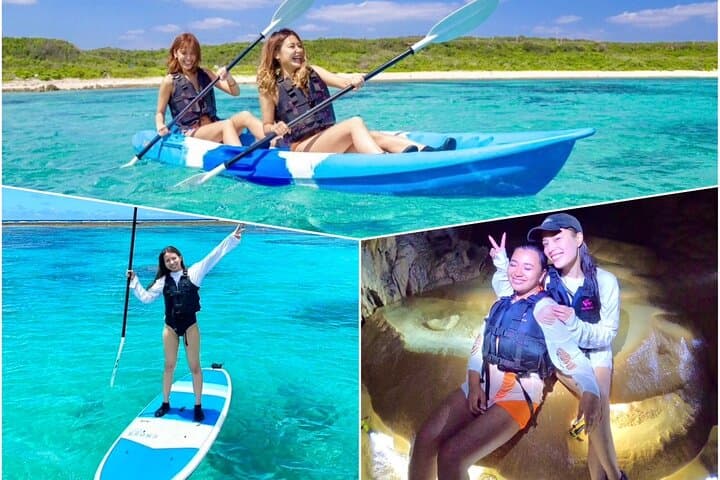 Okinawa Miyako Beach SUP and Pumpkin Limestone Caving and Canoe