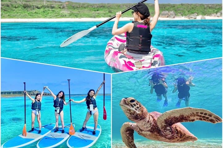 Okinawa Miyako Beach SUP or Canoe and sea turtle Snorkeling