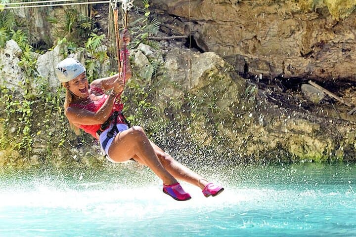 Canyoning and Zipline in Polylimnio Waterfalls