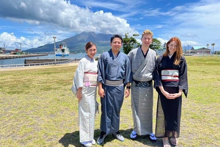 Oshima Tsumugi Kimono Dress Rental from Kagoshima