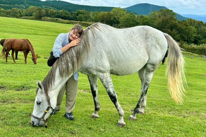Pasture Hike with Horse Whisperer at Horse Trust in Kagoshima