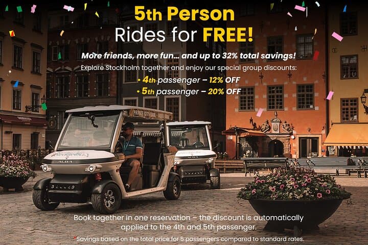 Stockholm Highlights: Private Golf Cart Tour